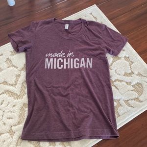 Made in Michigan Plum Tshirt 50/50 Shirt